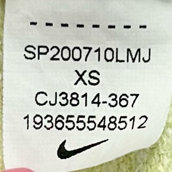 Nike Dri-FIT Pale Yellow & Grey Heathered Cropped Hoodie XS Lightweight Pullover - Picture 7 of 9